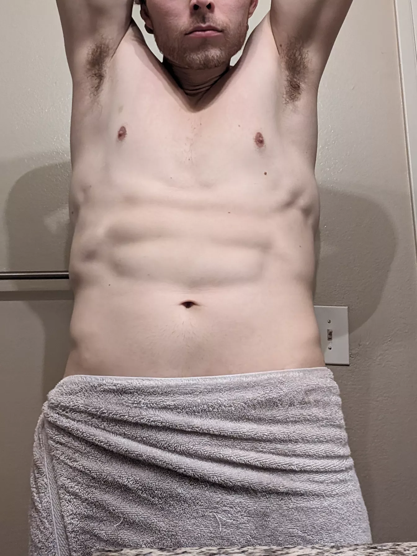 Fresh out of a shower, sick your face in it