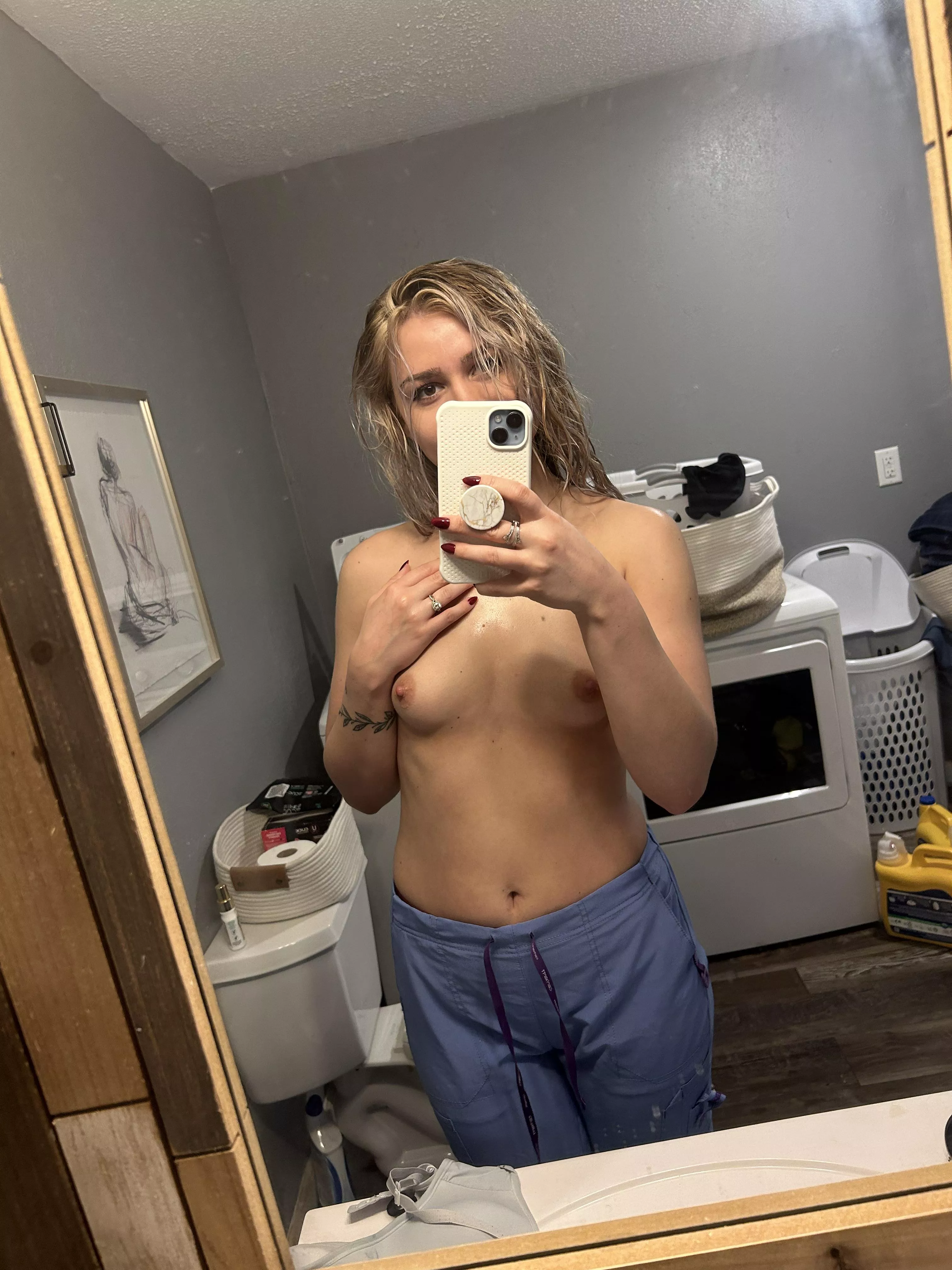 Fresh out the shower headed to work