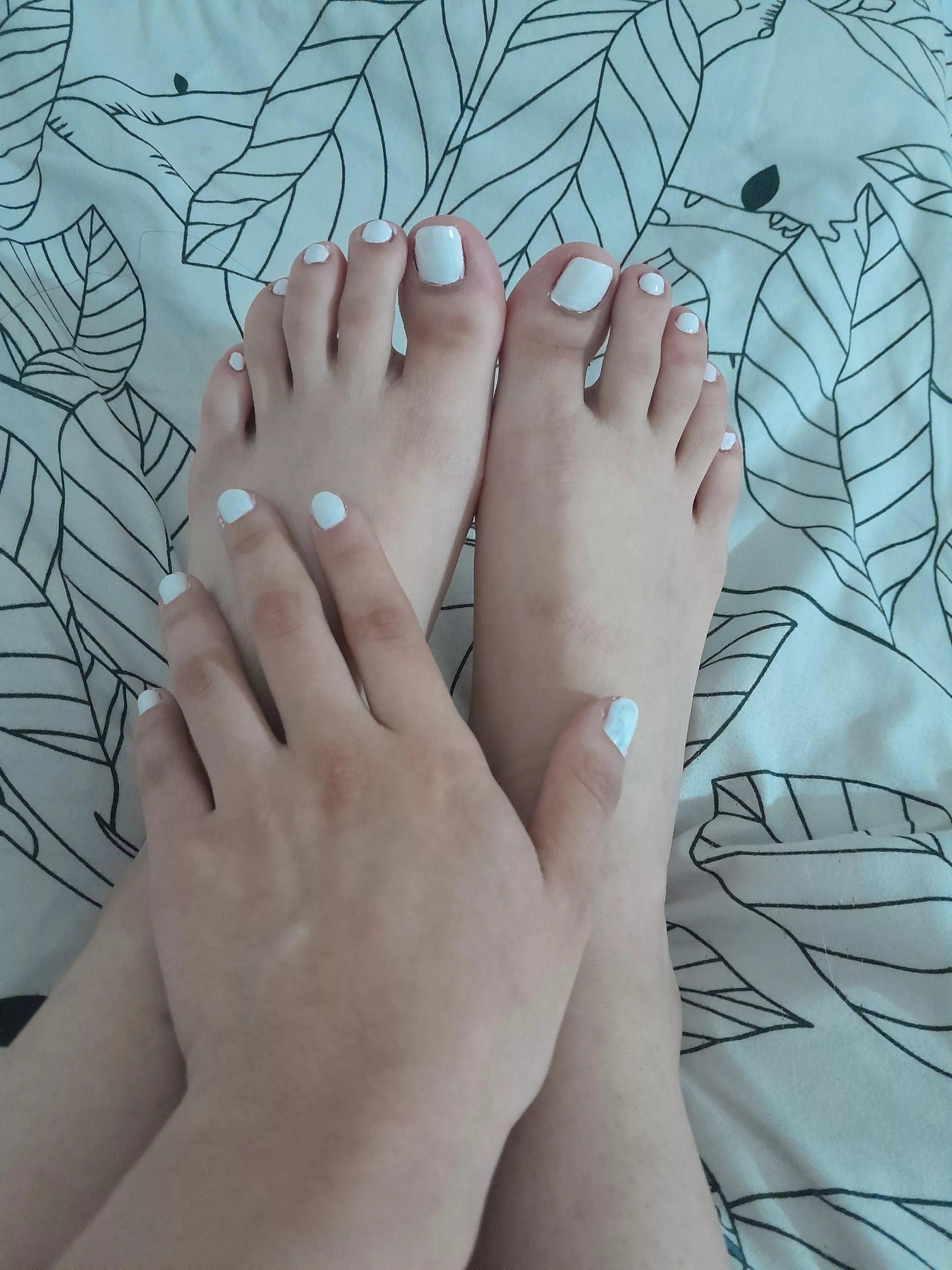 My manicure always matches my feet. how I wish someone would pass their tongue here