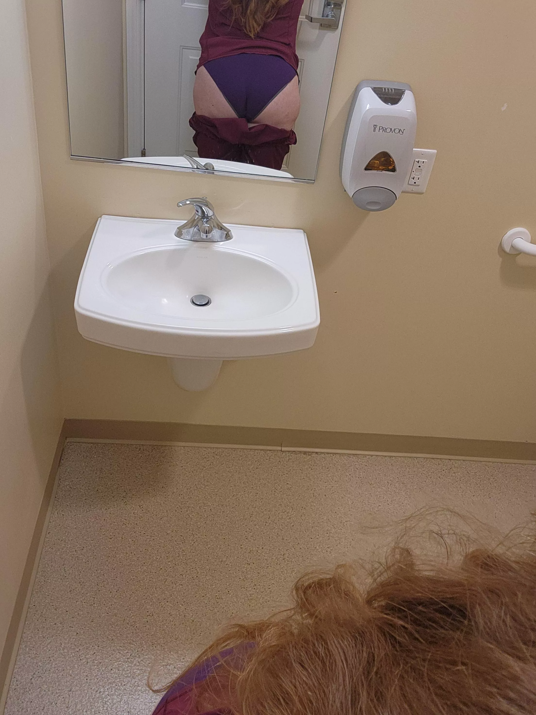 Naughty nurse in purple full coverage