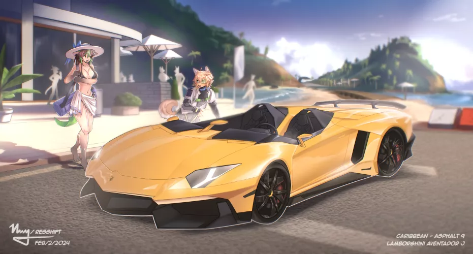 Two critters with an Aventador J