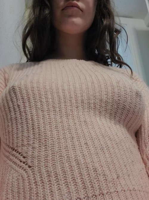 even my sweater cant hide my nipples