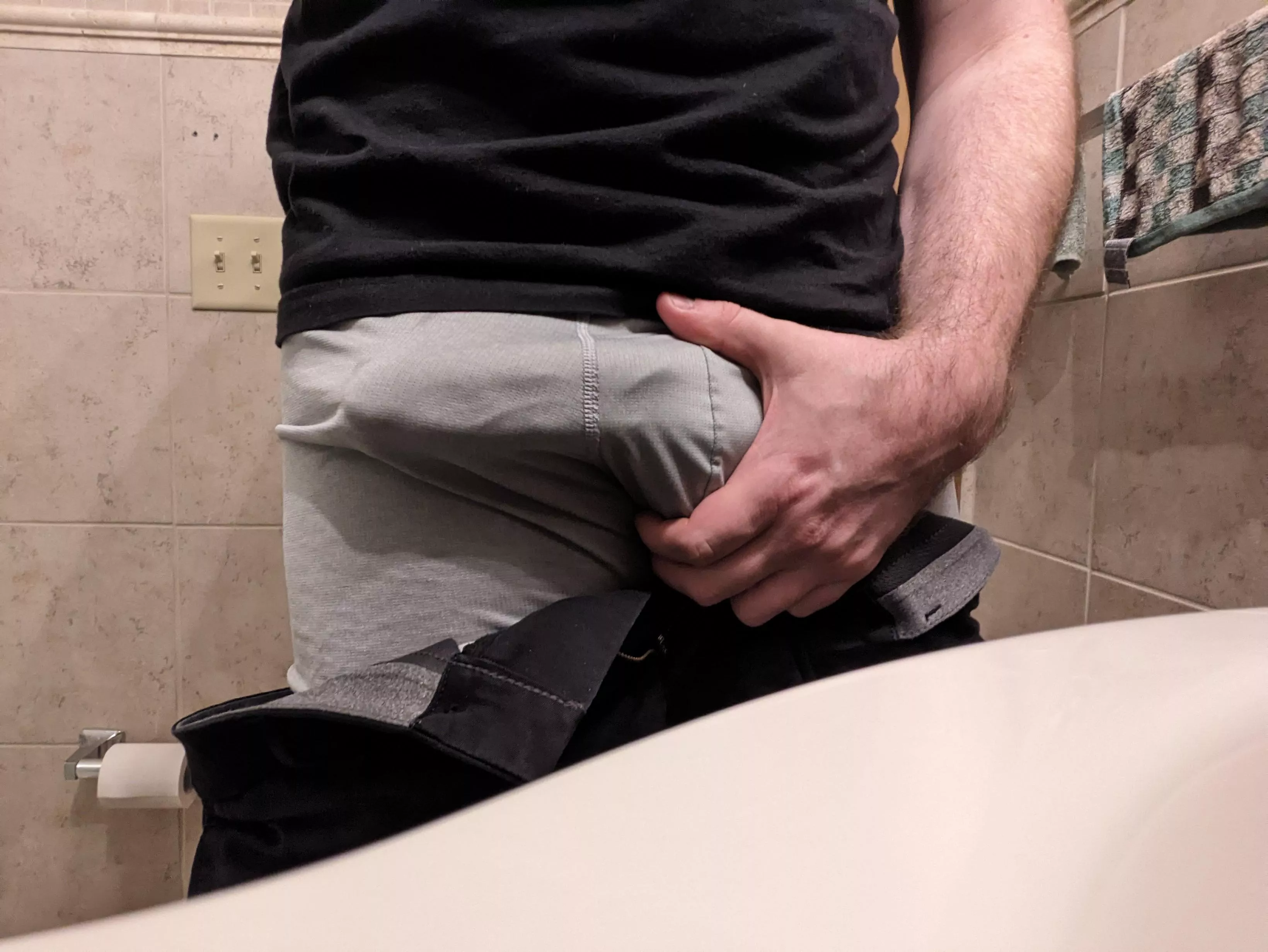 Even the veins on my huge cock show through.