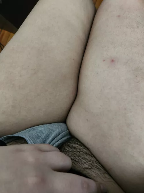 Grey Thong and lot of bush