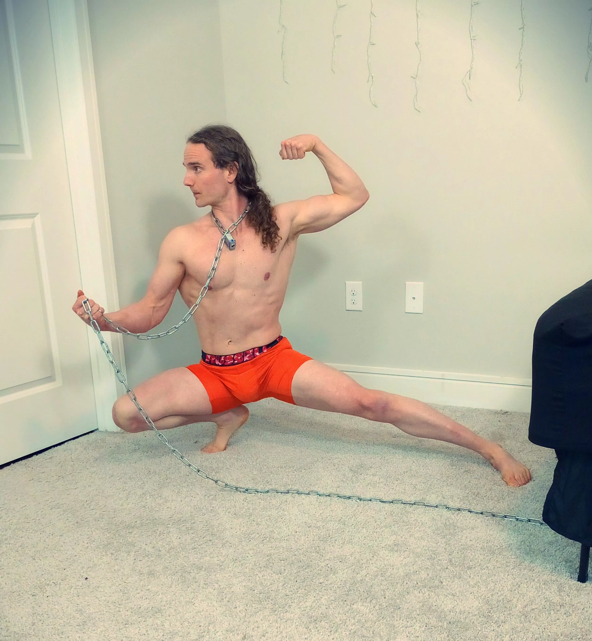 I like the idea of being chained up, posing, and putting on a show for their amusement...till they find a better use for me