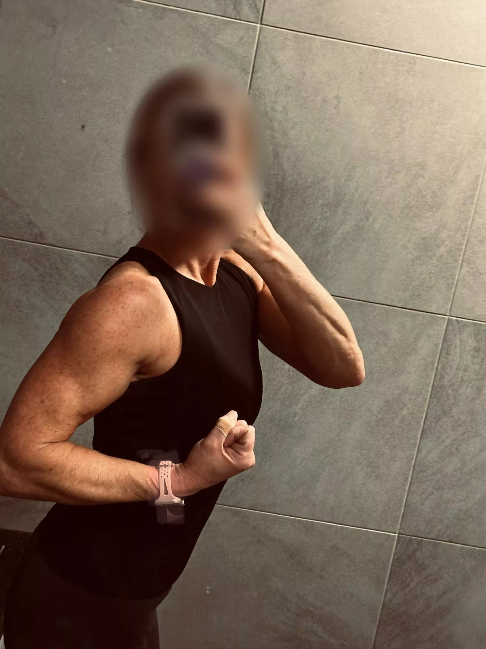 Is 46 (F) to old to have her guns 💪 out, when suns 🌞 out?