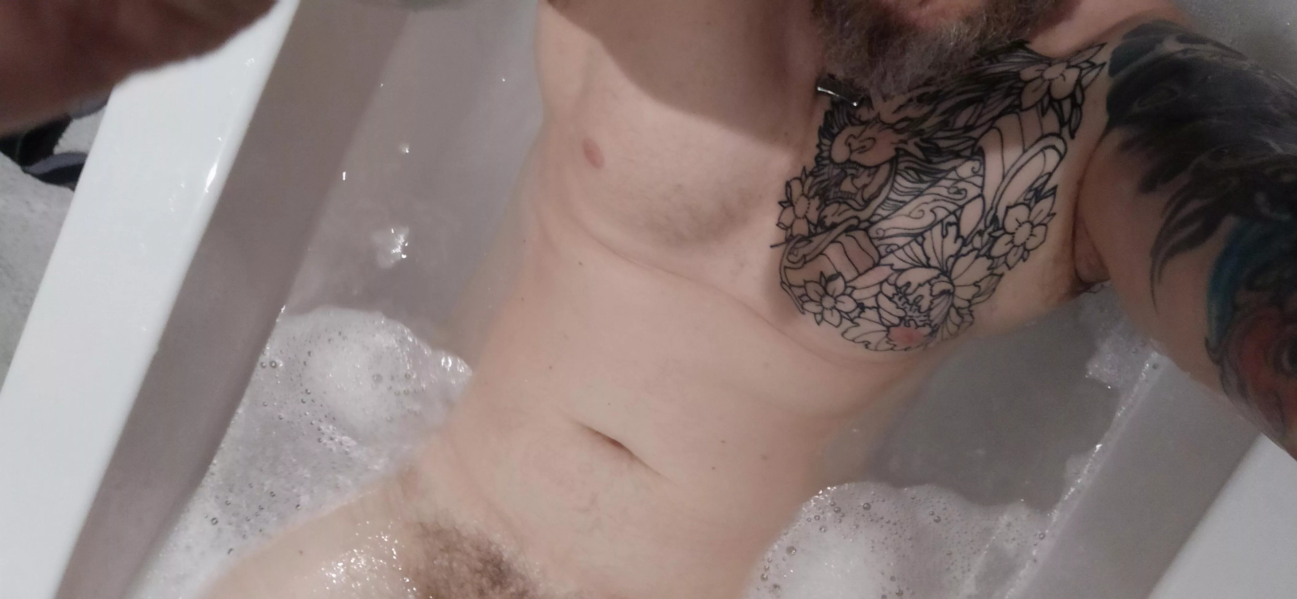 Lazing in the tub, you down to chat?