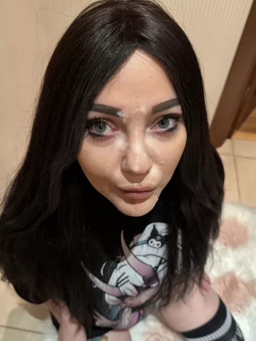 Makeup and tears of cum