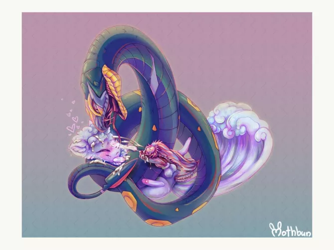 nice and warm [m/m] [Seviper][Alolan Vulpix] (Mothbun)