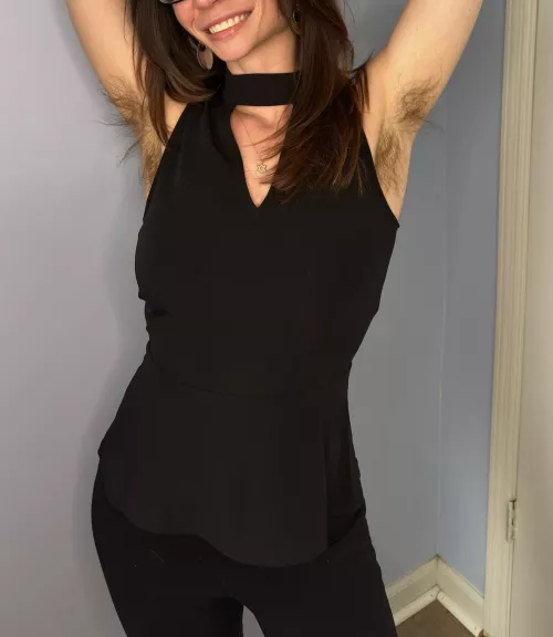 Wearing this out tonight so I can show off my natural hairy pits