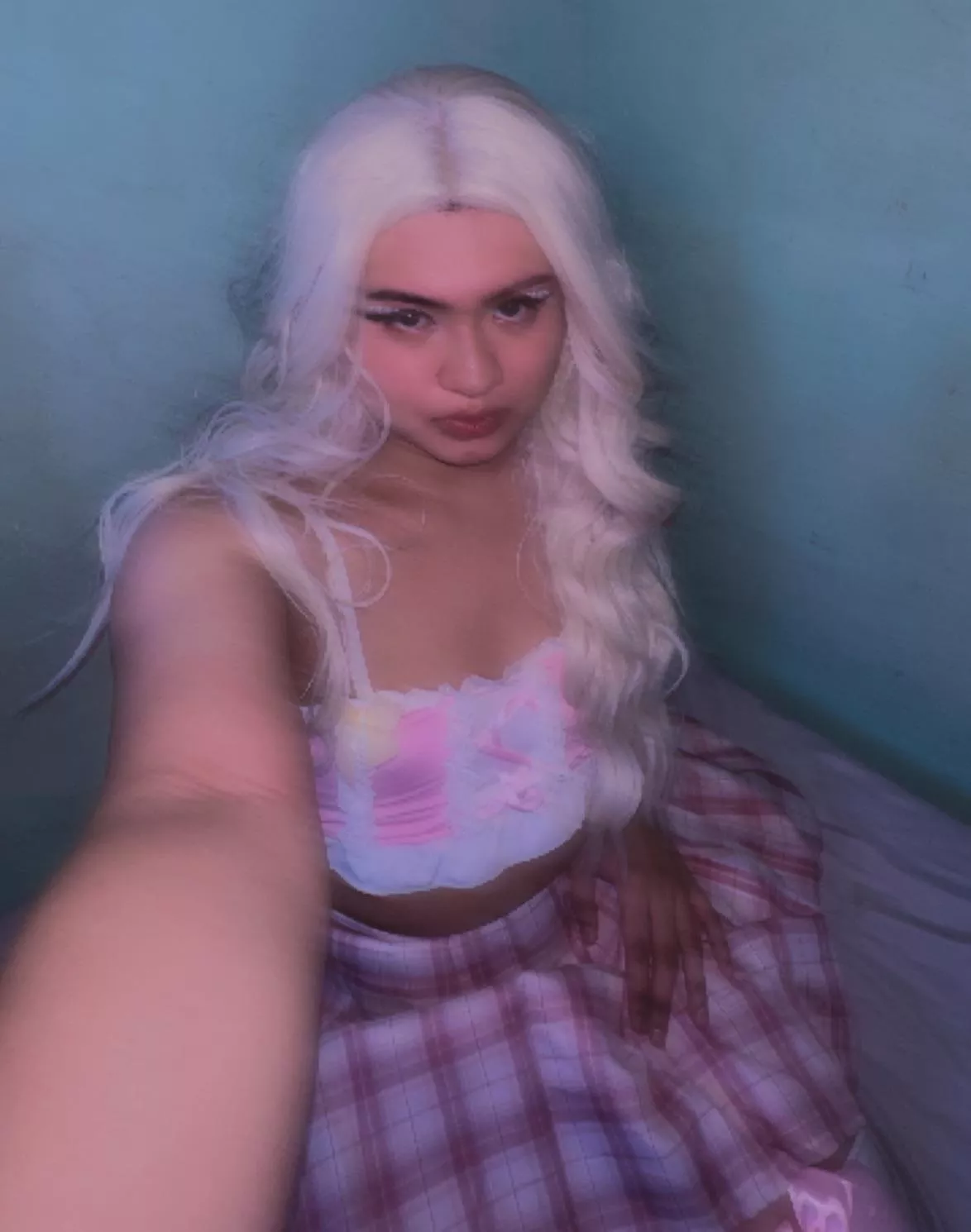 21, asian sissy wearing a skirt