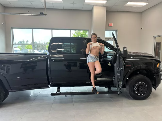 Bought a new truck with my tits, of course I had to do this in the dealership