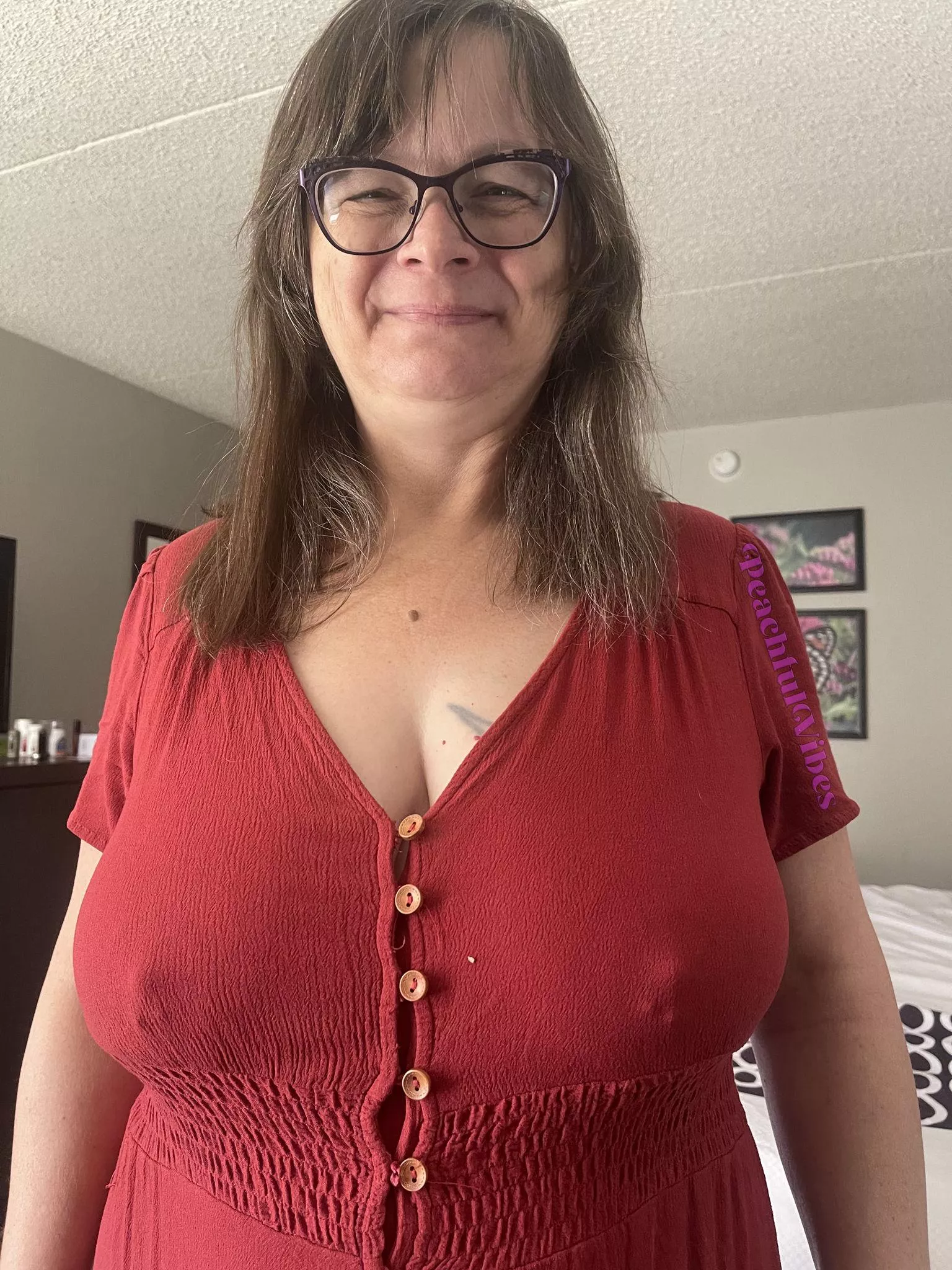 Don't need my glasses to see these buttons are about to bust