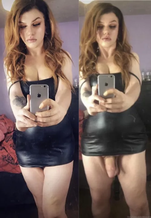 If you saw me out in this tiny dress, and this slipped out - would you come play with it? 🖤