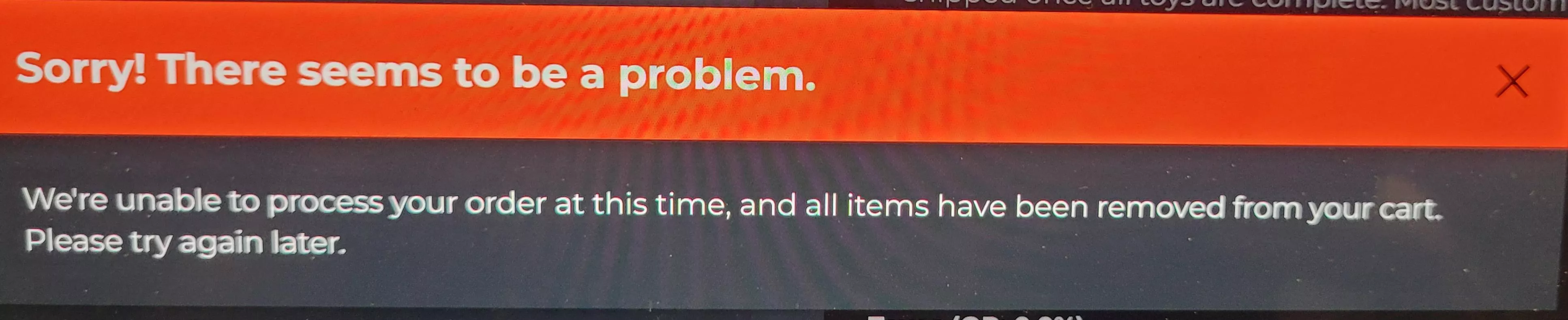 It won't let me buy anything