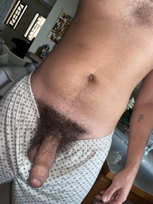 My hard cock and my bush full of pheromones
