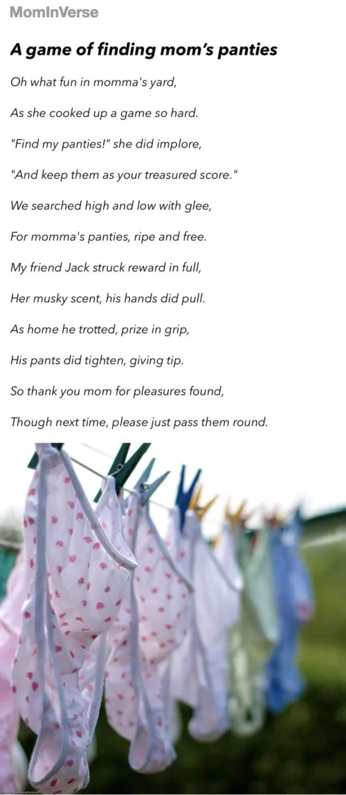 [POEM]A game of finding mom's panties