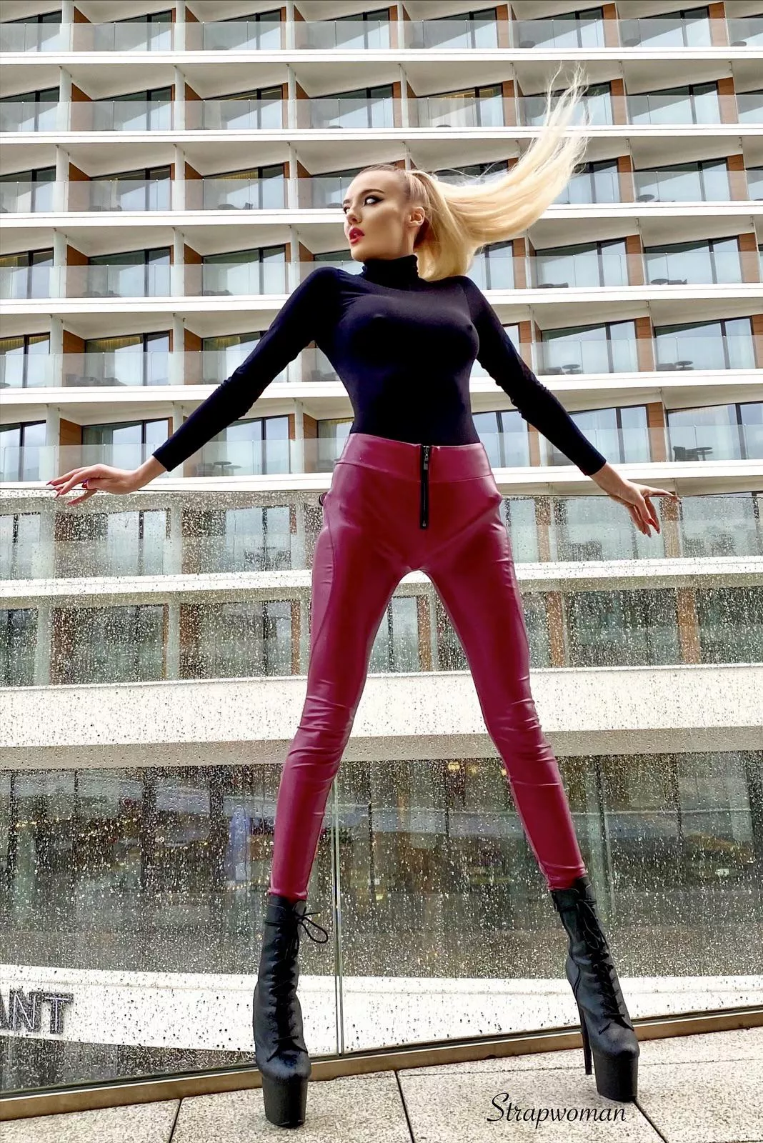 Strap-on under my leggings