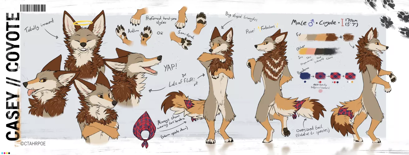 Finally finished making my first ever ref sheet! (Art by me, @Ctahrpoe)