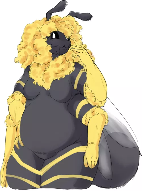 First post here, here is my bee sona Juniper Honeypots. The art is done by my friend who wishes to remain anon