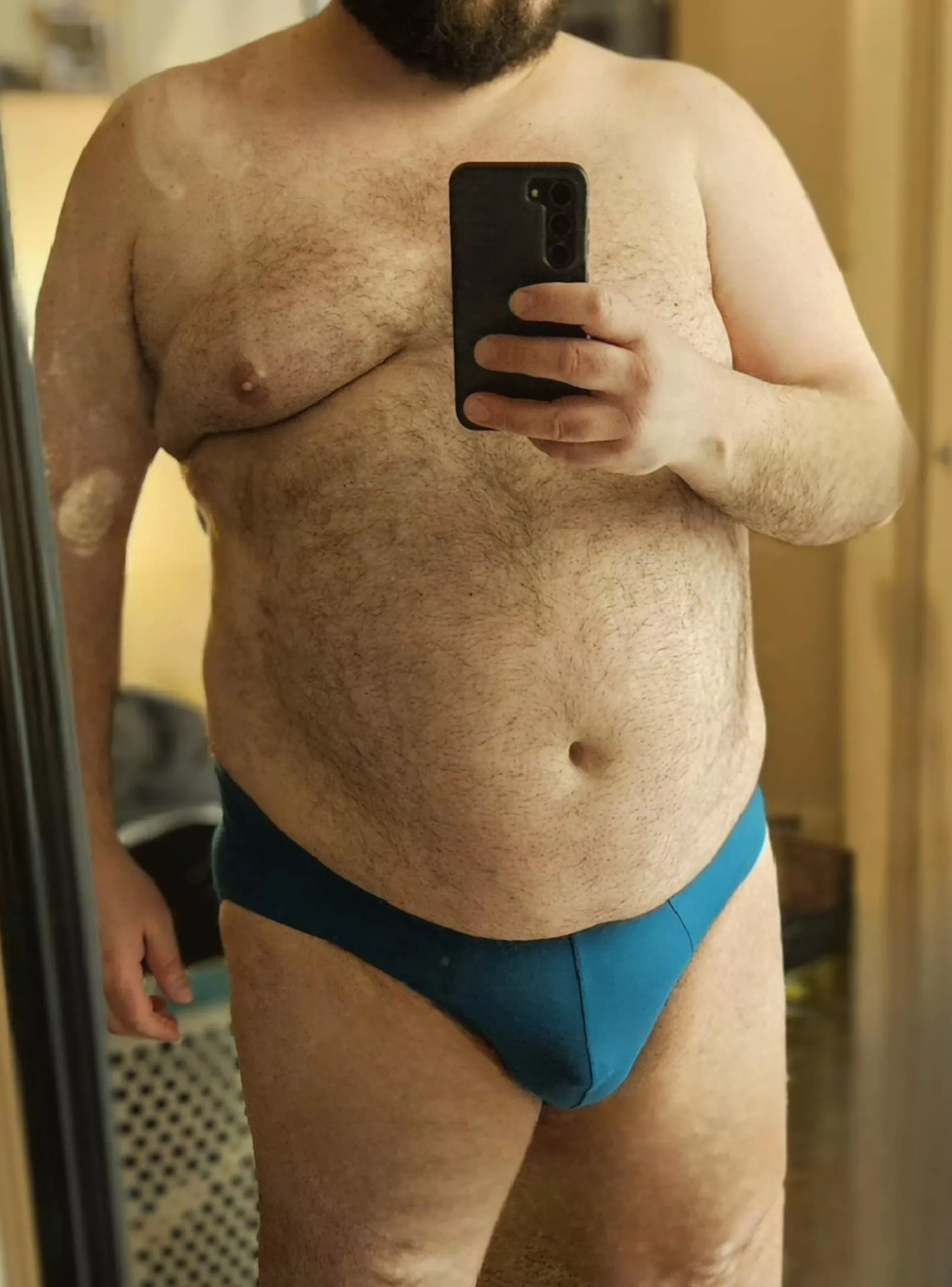 Freshly showered and new breifs.