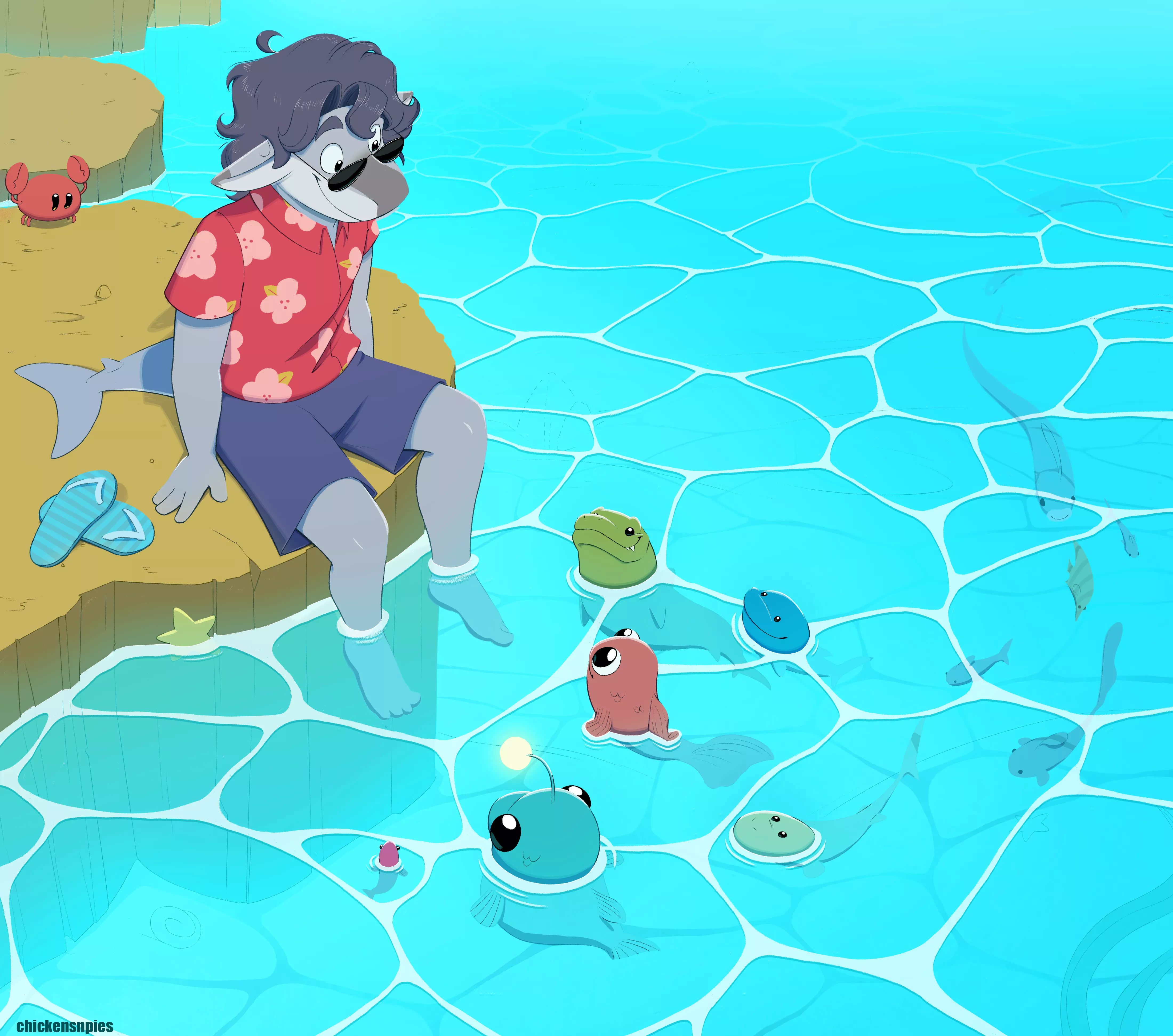 Friends reunion! (art by me, @chickensnpies1 on Twitter)