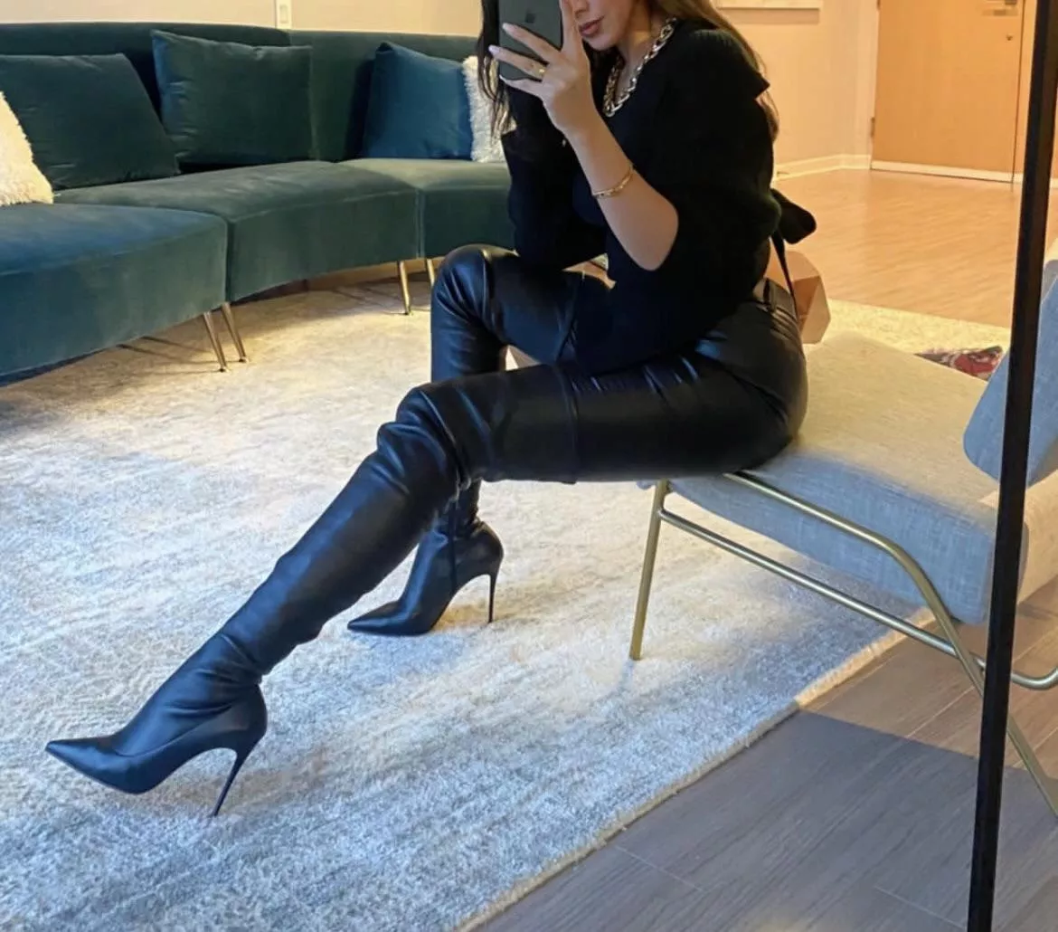 How would you react if you see me in my leather boots?