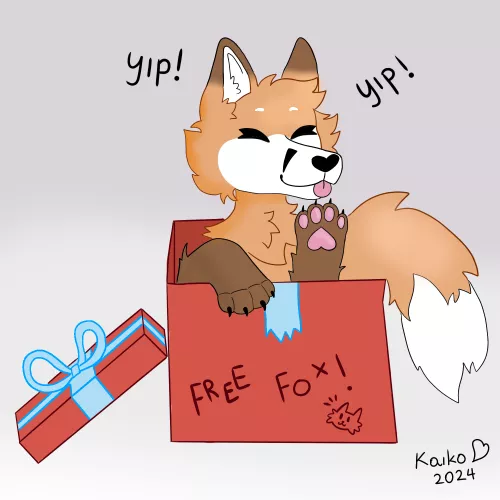 It is your lucky day, you just received a free fox! - Art by me