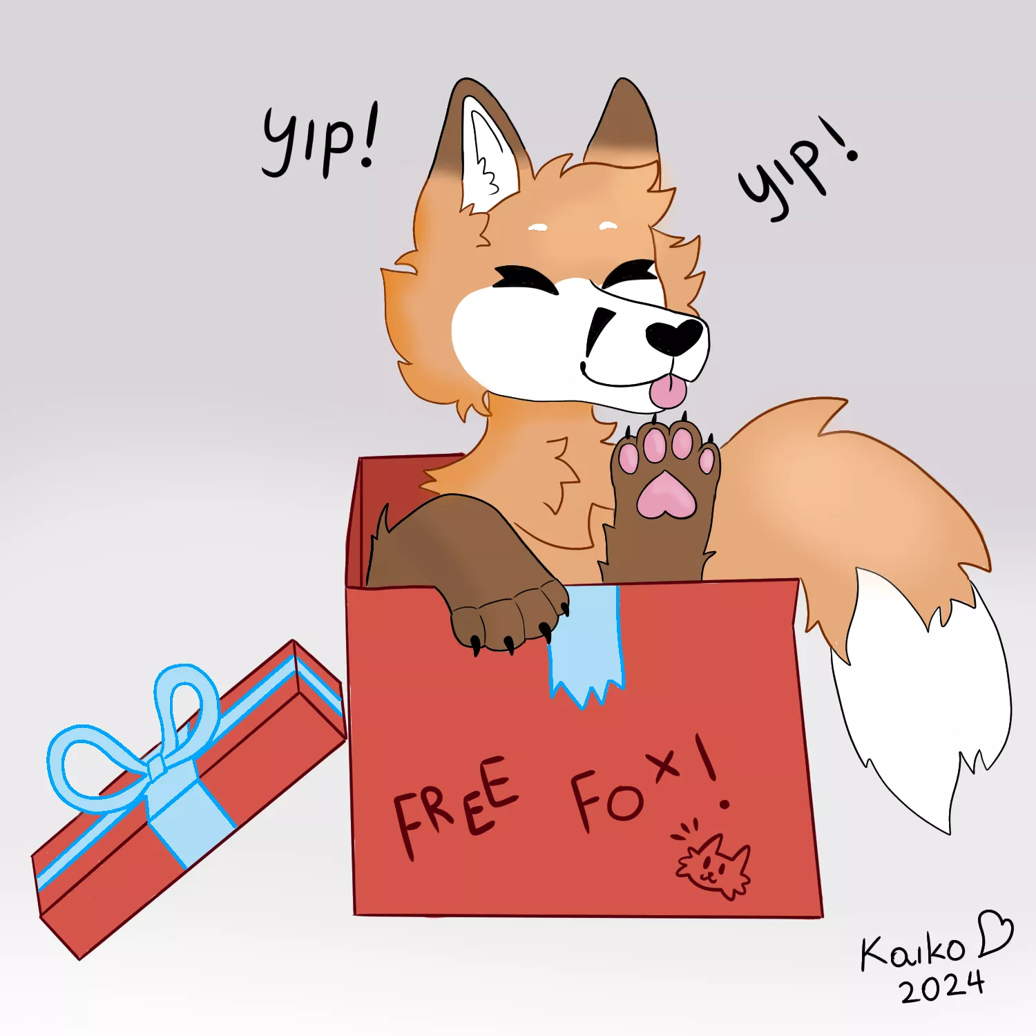 It is your lucky day, you just received a free fox! - Art by me