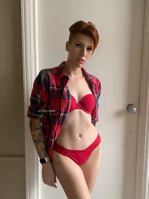 Just a redhead in red