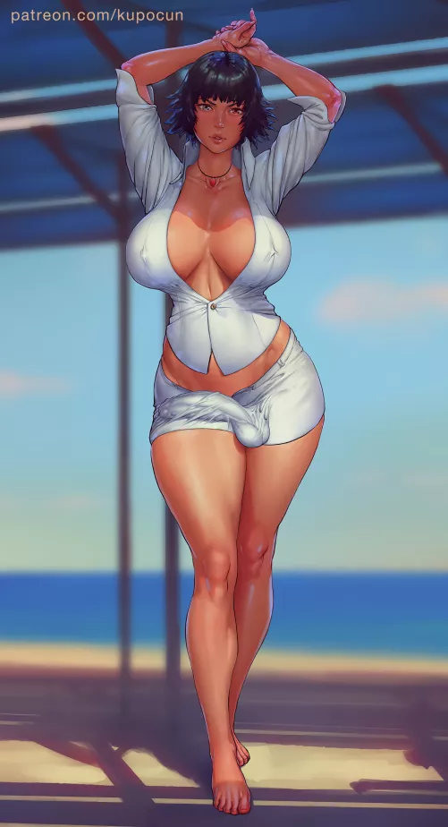 Lady is well endowed in more than 1 way