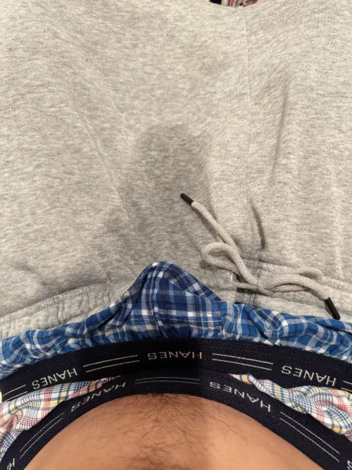 Pissed in my boxers and sweats in the gym