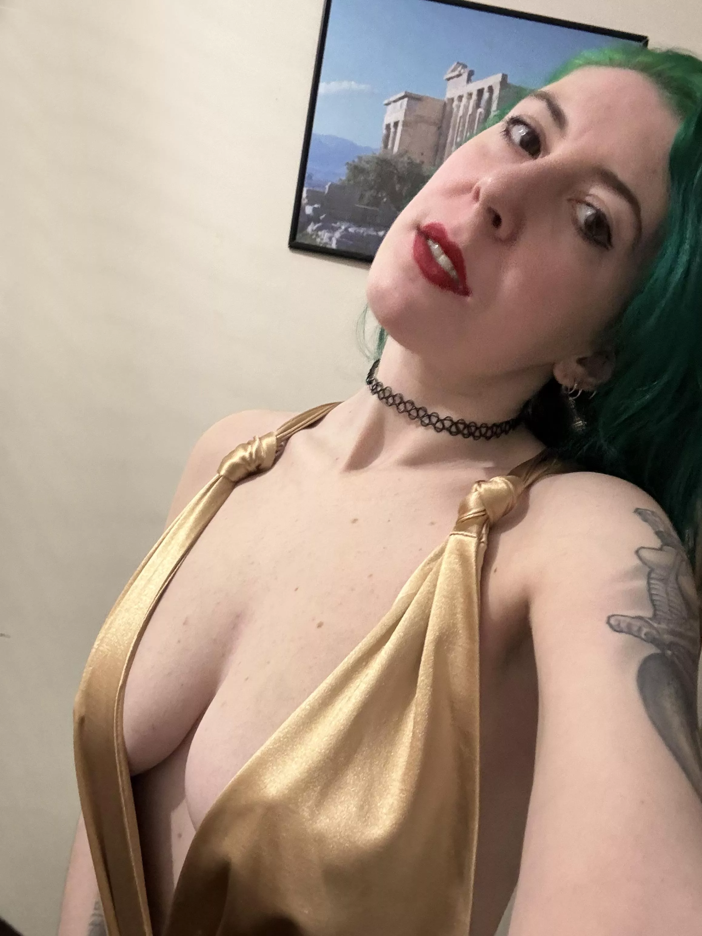 Silky and golden babe