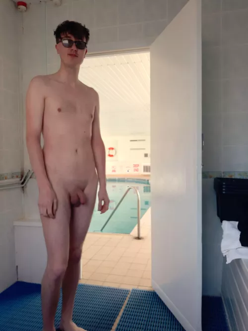 Sweet Sunday nudist family swim :)