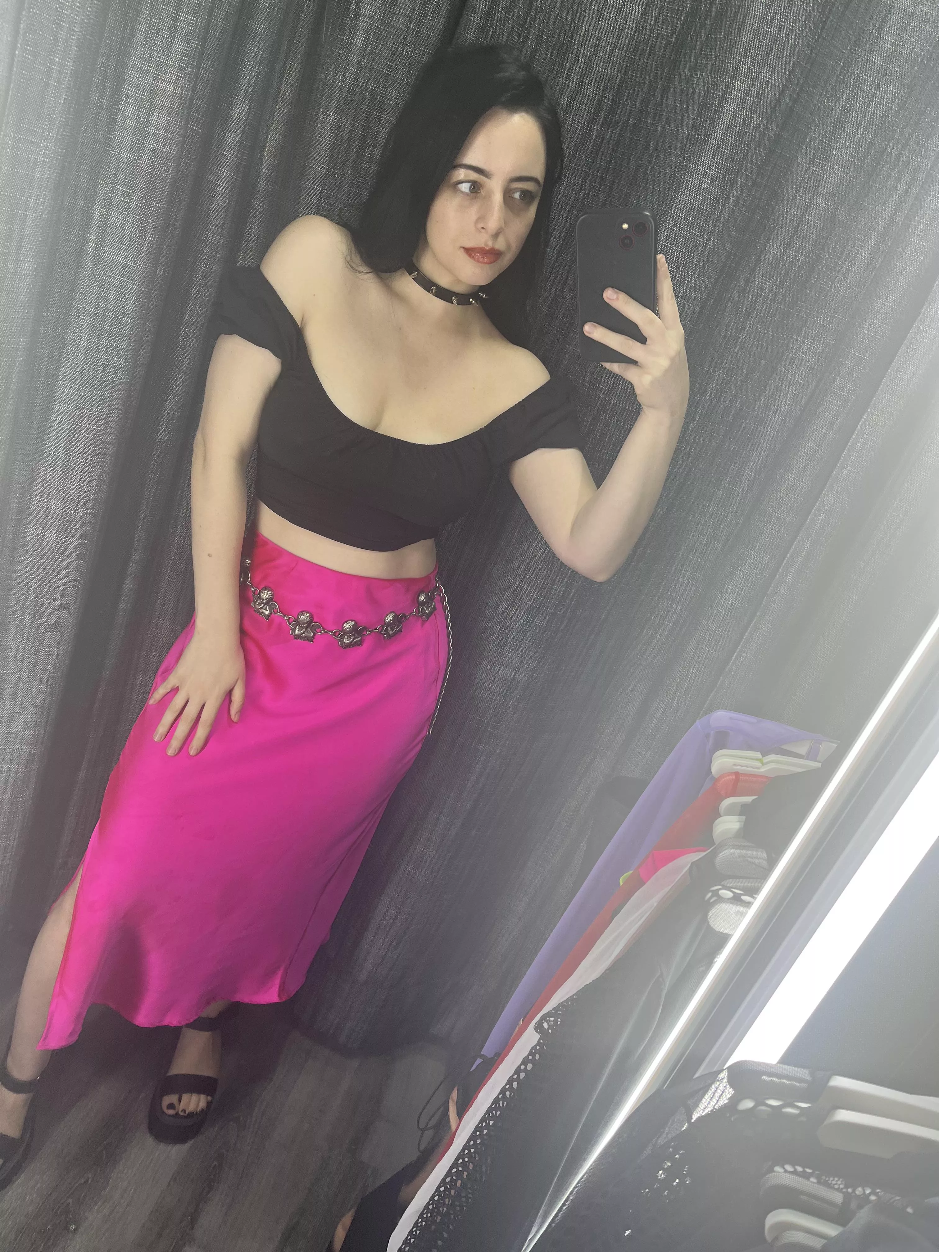 Trying on clothes, felt cute!