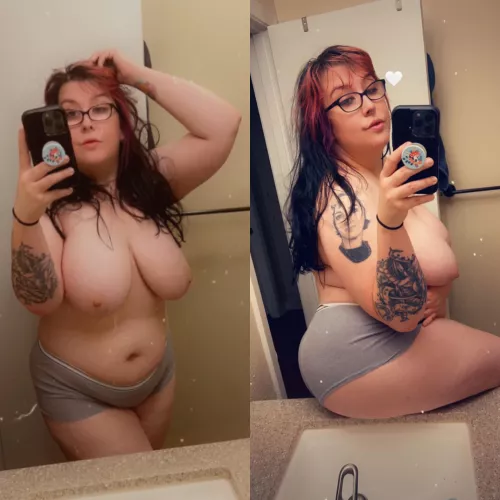 Wanna play with my ass or suck my tits first?