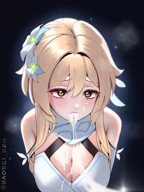 Who would kiss her instantly? [Lumine from Genshin Impact; By: baobei_beh]