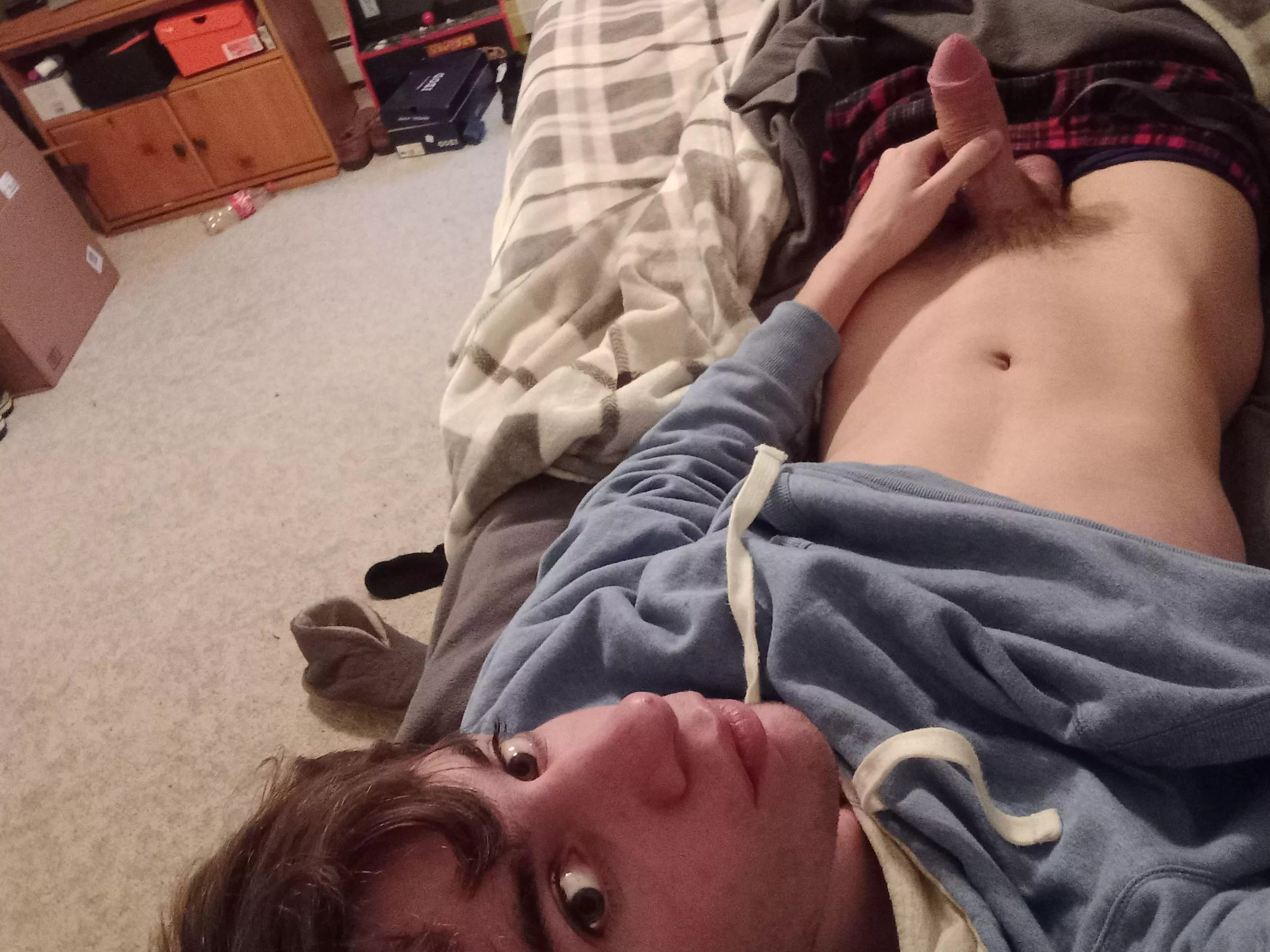 Woke up hard. Help out?