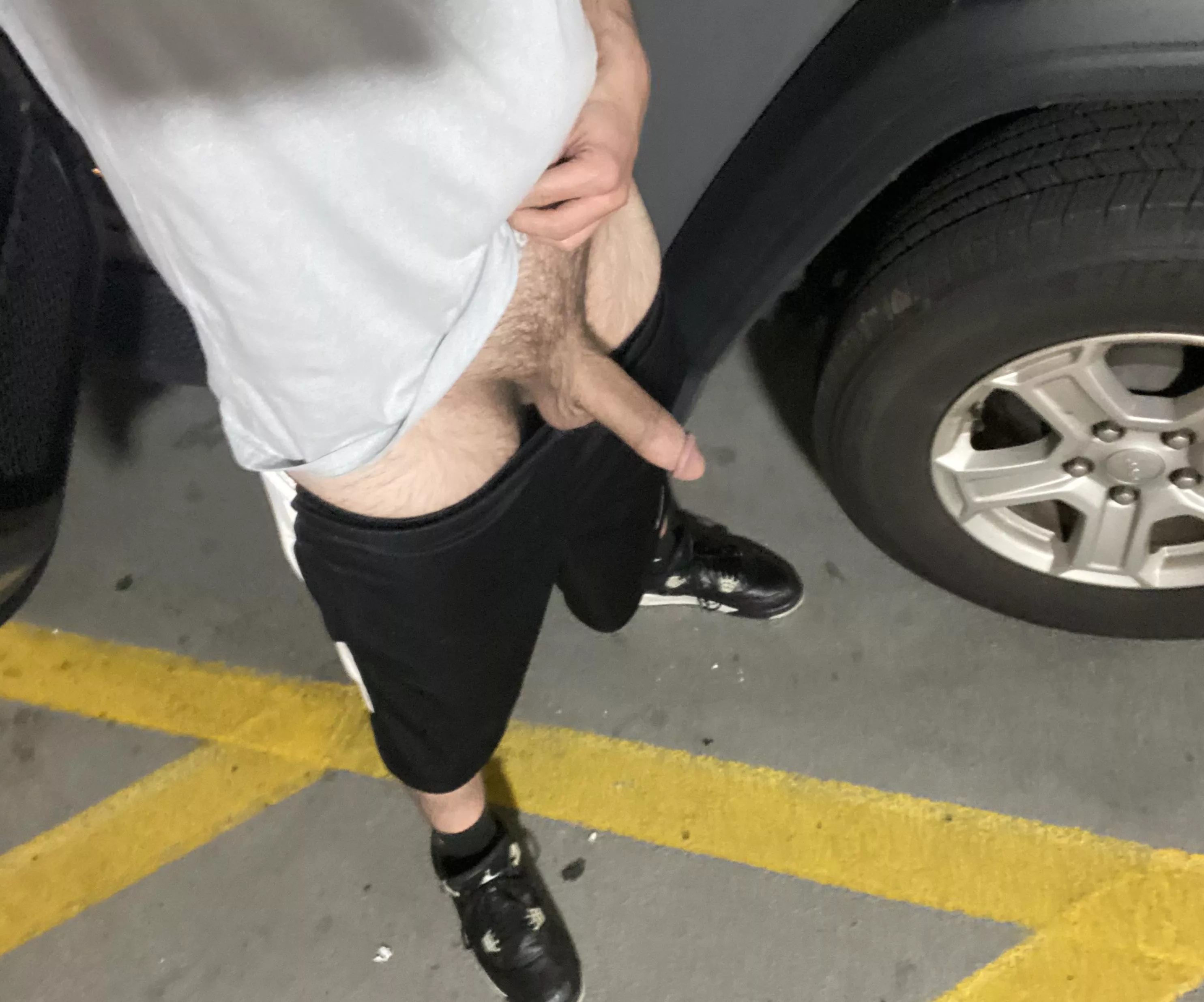 You come around the corner in the parking garage and here I am…now what?