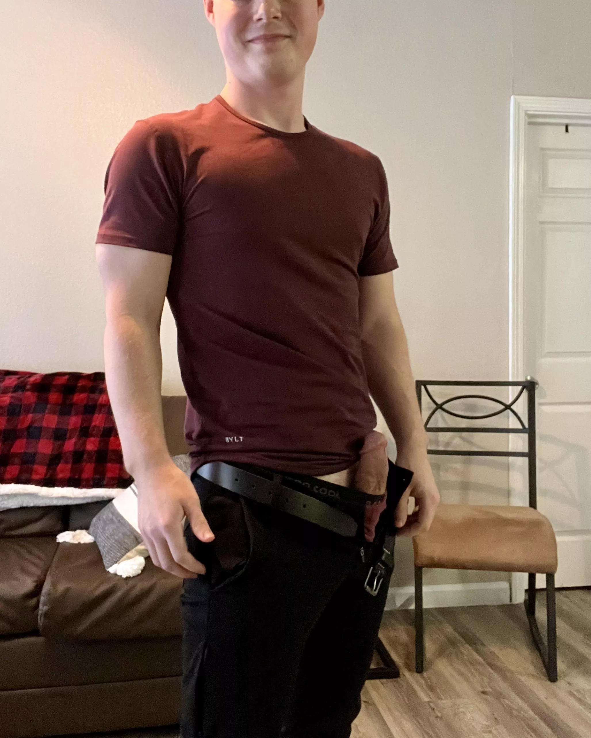 24 Texas, showing off my thick college cock. Pms open