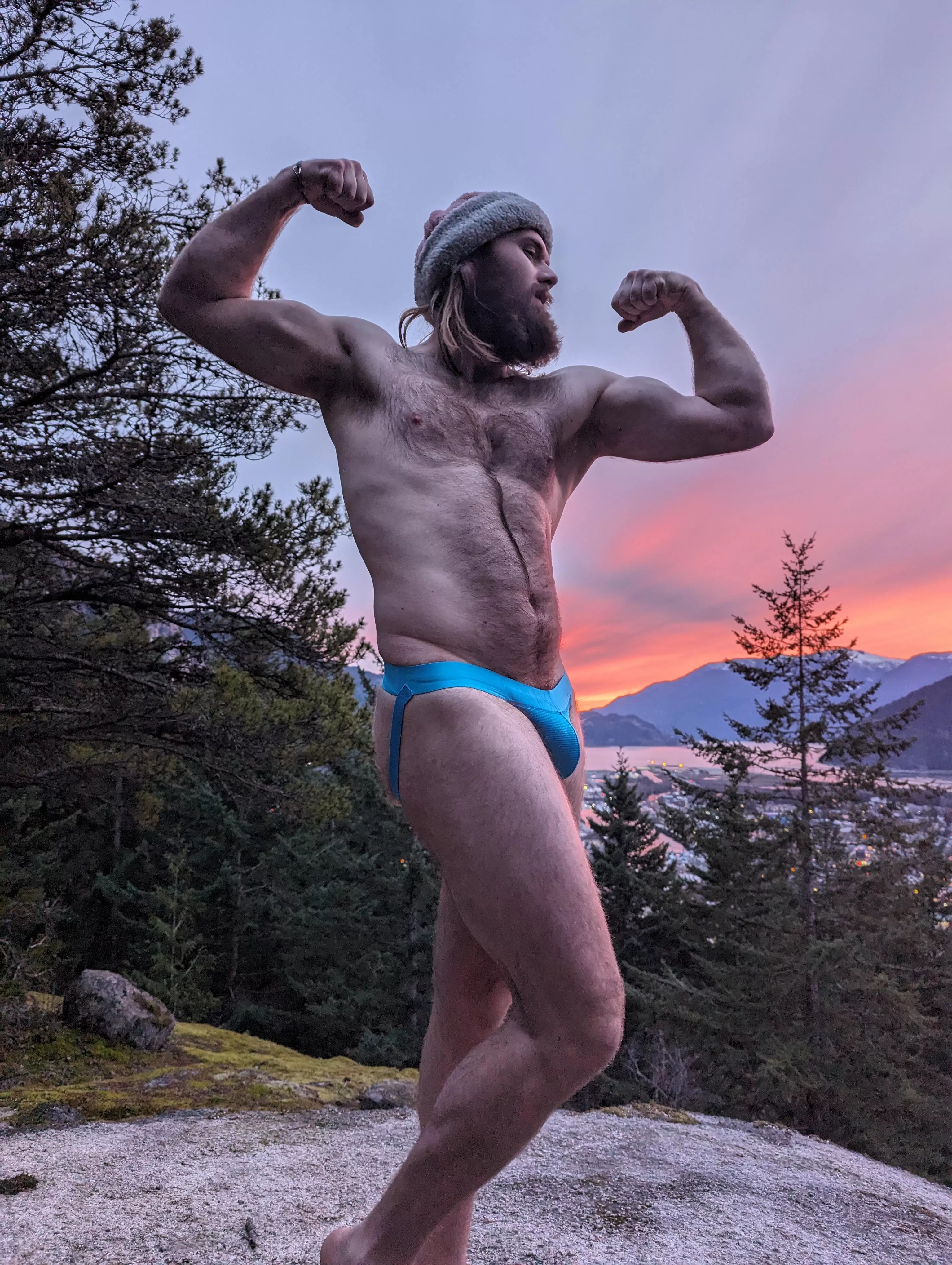 Are you watching the sunset of my bulge?