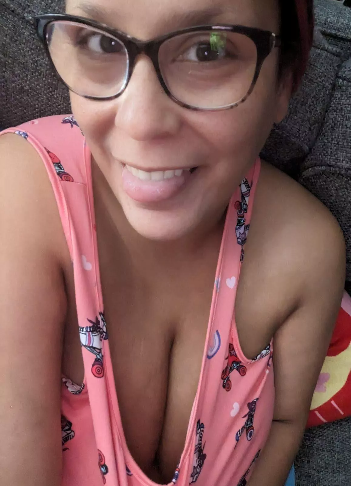 Arrive safely inside my cleavage