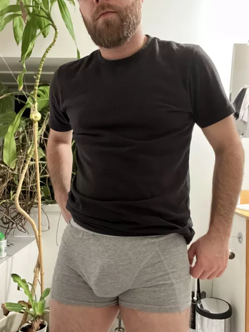 Caught me pants down