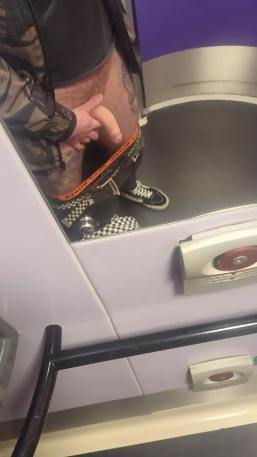 Dick out in train toilet (34)