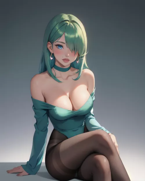 Green-haired girl [AI art]