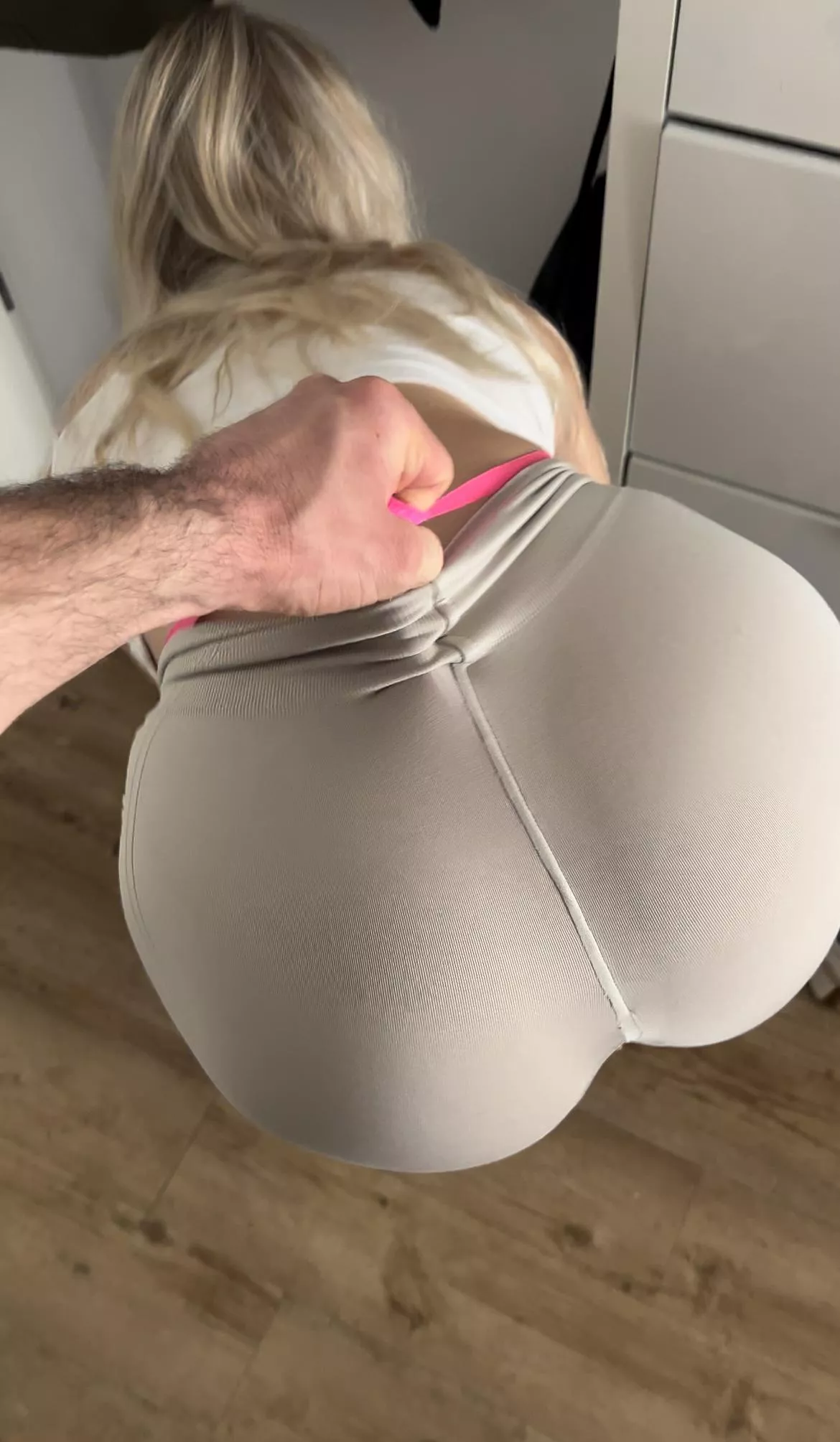 he pulls up so high that I'm getting horny