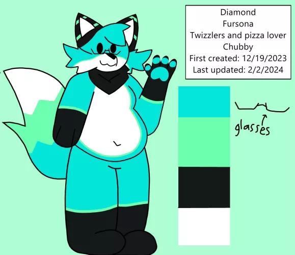 I drew a new ref for my fursona