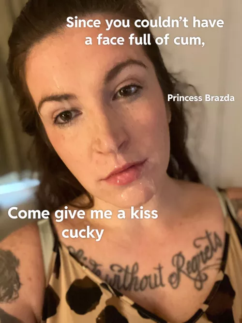 I know you’d rather have the face full of cum wouldn’t you cucky