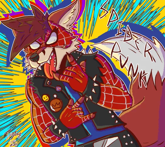 If you wanted more Spider-Fox, meet his counterpart from the punk universe (art by me)