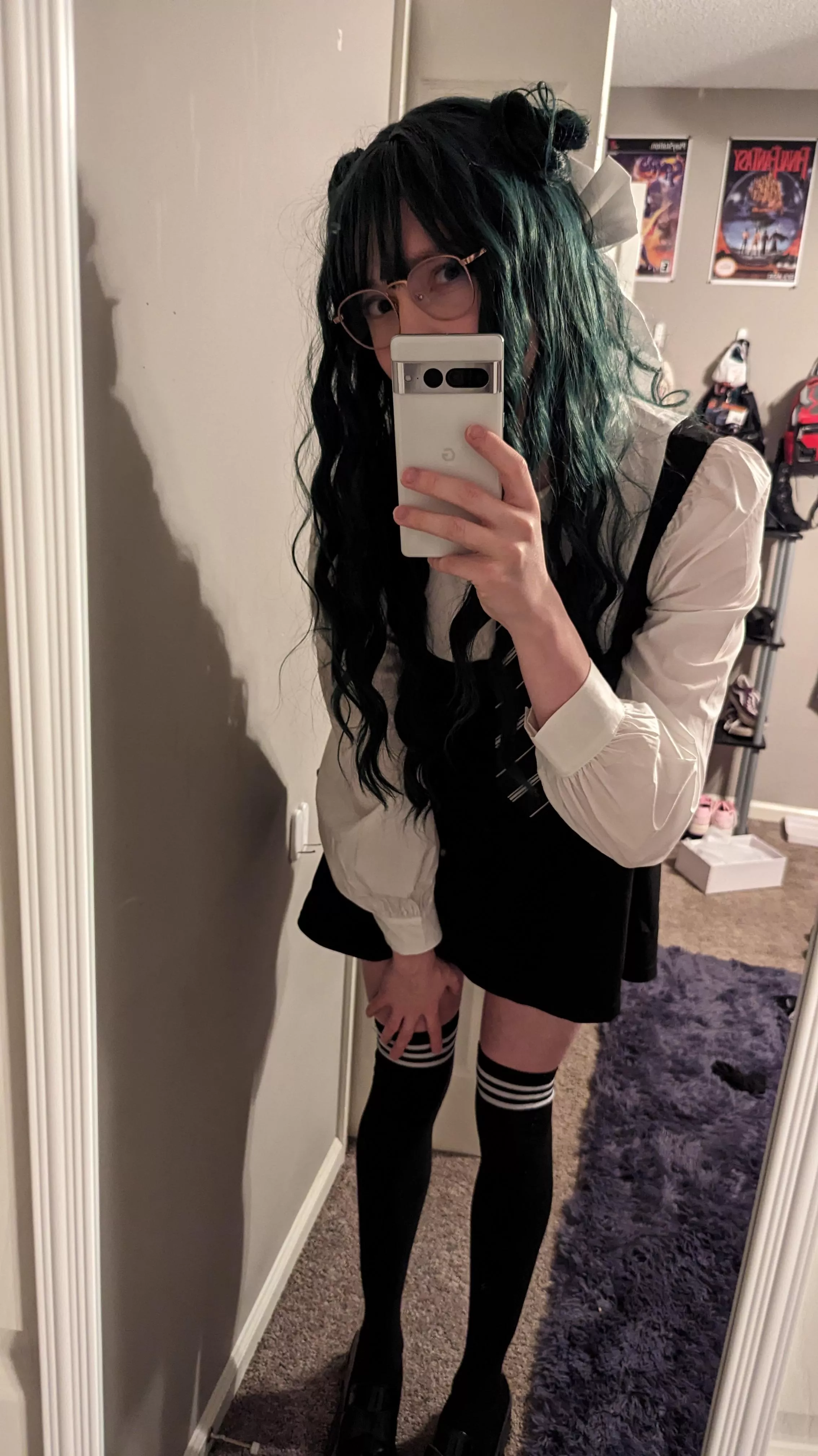 I'm sorry I was late... It's just that I ripped my uniform and had to wear my sister's. I hope thats okay!